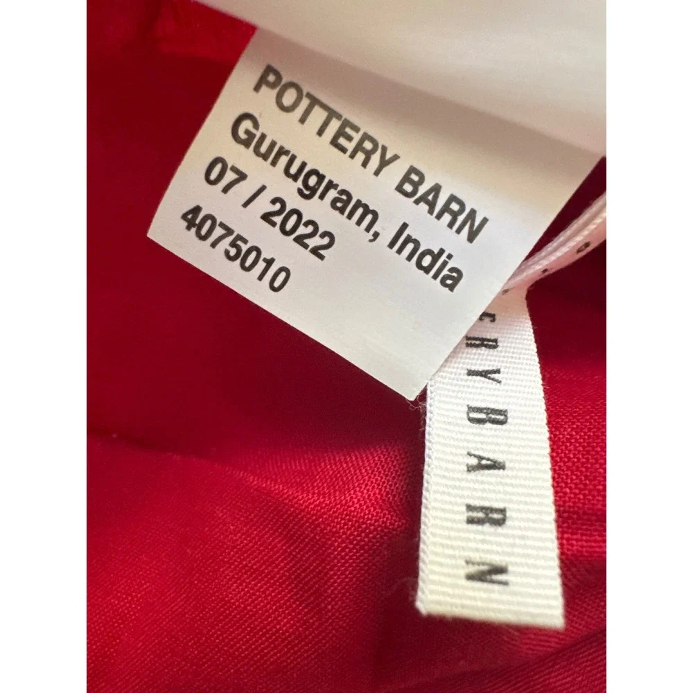 Pottery Barn Noelle Star Handcrafted Applique Quilted Euro Sham Red 26x26